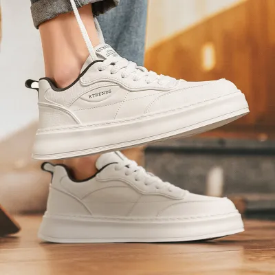 Casual Height-Enhancing Thick-soled White Shoes